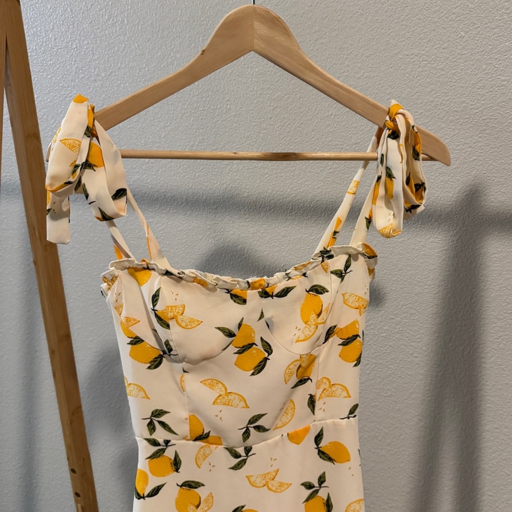 Lemon Print Summer Dress - Picture 2 of 4